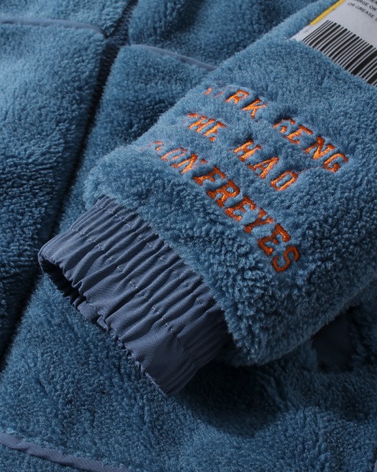 Mens Letter Embroidery Label Warm Fleece Long Sleeve Coats Mens Letter Embroidery Label Warm Fleece Long Sleeve Coats