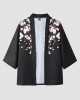 Mens Floral Print Open Front Kimono Loose Two Pieces Outfits Mens Floral Print Open Front Kimono Loose Two Pieces Outfits