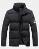 Mens Thicken Fluffy Solid Color Stand Collar Long Sleeve Warm Coats Mens Thicken Fluffy Solid Color Stand Collar Long Sleeve Warm Coats
