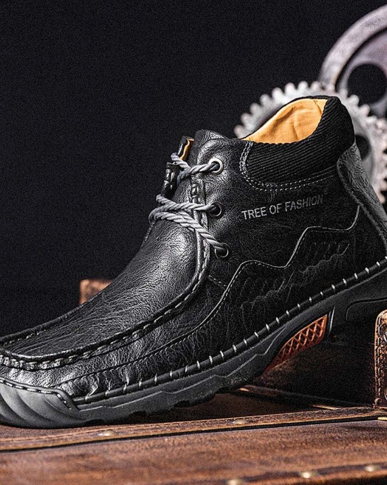 Men Non Slip Soft Sole Casual Leather Hand Sewn Boots Men Non Slip Soft Sole Casual Leather Hand Sewn Boots
