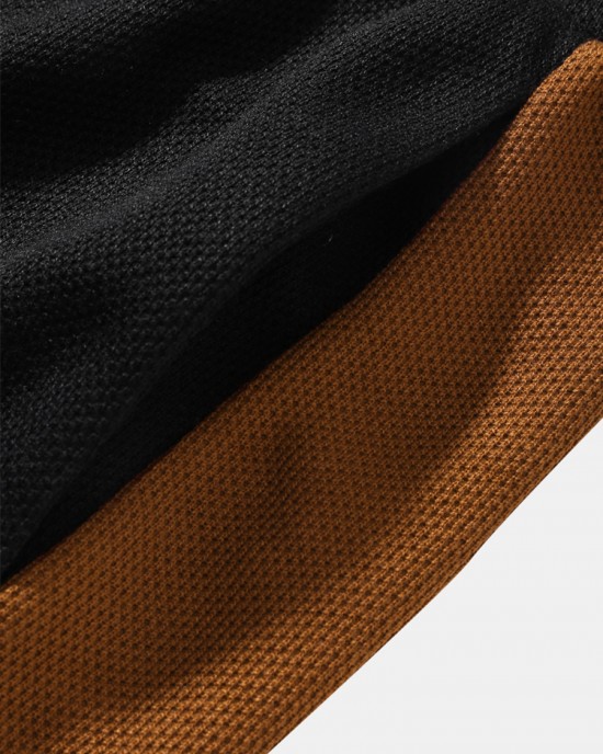 Mens Hooded Waffle Knit Color Block Patchwork Shirts Shorts Two Pieces Outfits Mens Hooded Waffle Knit Color Block Patchwork Shirts Shorts Two Pieces Outfits