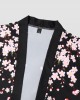 Mens Floral Print Open Front Kimono Loose Two Pieces Outfits Mens Floral Print Open Front Kimono Loose Two Pieces Outfits