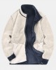 Mens Warm Velvet Stand Collar Sherpa Lined Long Sleeve Coats With Pocket Mens Warm Velvet Stand Collar Sherpa Lined Long Sleeve Coats With Pocket