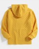 Mens Waffle Textured Solid Pouch Pocket Loose Drawstring Hoodies Mens Waffle Textured Solid Pouch Pocket Loose Drawstring Hoodies