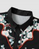 Mens Floral Print Double Pocket Button Up Holiday Two Pieces Outfits Mens Floral Print Double Pocket Button Up Holiday Two Pieces Outfits