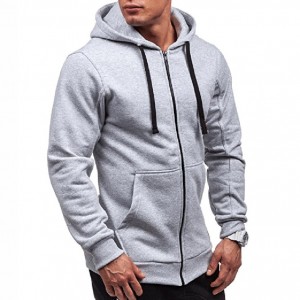 Mens Solid Color Zipper Jackets Thick Warm Sweater Hoodie Jacket