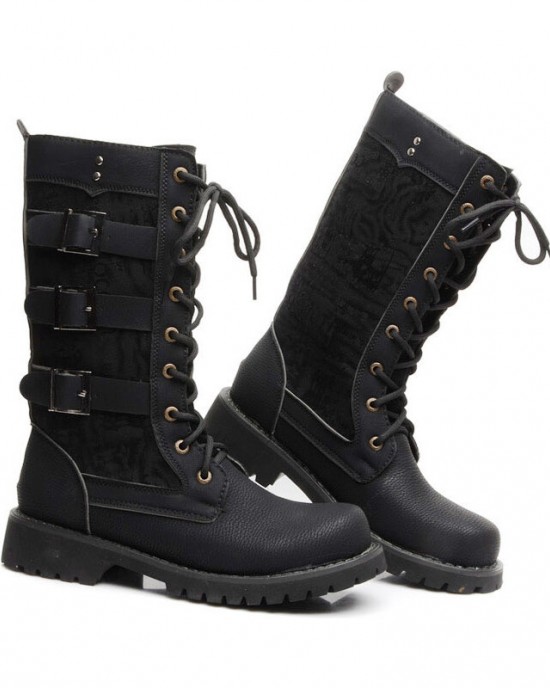 Men Classic Black Biker Boots Metal Buckle Motorcycle Boots Men Classic Black Biker Boots Metal Buckle Motorcycle Boots