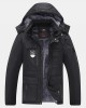 Mens Patchwork Windproof Warm Thick Fleece Lined Hooded Coats With Pocket Mens Patchwork Windproof Warm Thick Fleece Lined Hooded Coats With Pocket