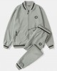 Men Solid Color Zip Baseball Jacket Sports Activewear Sets With Joggers Suits Men Solid Color Zip Baseball Jacket Sports Activewear Sets With Joggers Suits