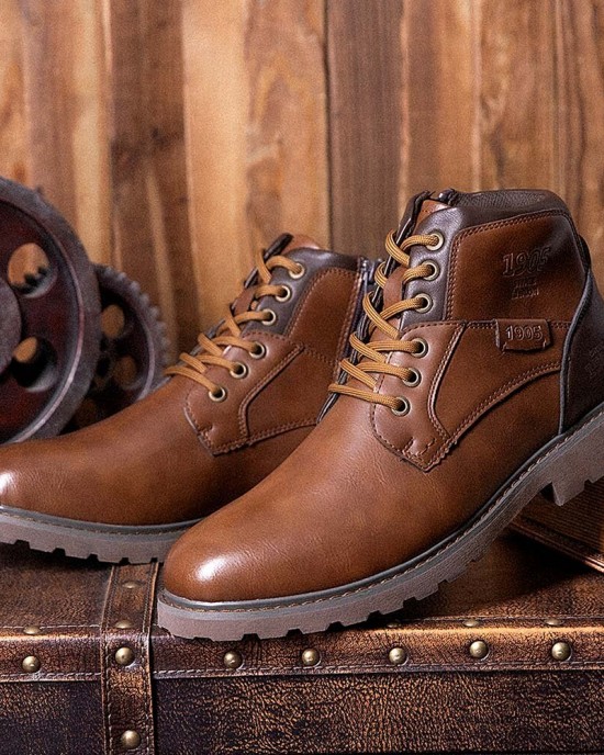 Men Retro British Style High top Slip Resistant Side zip Martin Boots Men Retro British Style High top Slip Resistant Side zip Martin Boots