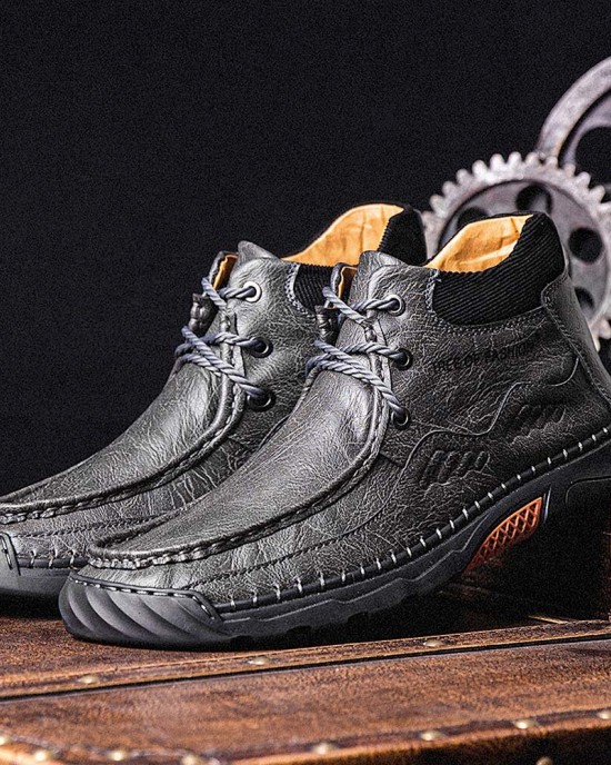 Men Non Slip Soft Sole Casual Leather Hand Sewn Boots Men Non Slip Soft Sole Casual Leather Hand Sewn Boots