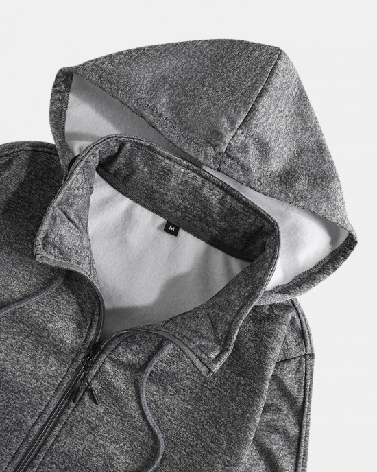 Mens Patchwork Zipper Sports Two Piece Outfits With Removable Hood Mens Patchwork Zipper Sports Two Piece Outfits With Removable Hood