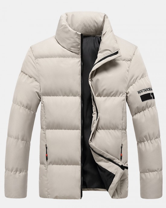 Mens Thicken Fluffy Solid Color Stand Collar Long Sleeve Warm Coats Mens Thicken Fluffy Solid Color Stand Collar Long Sleeve Warm Coats